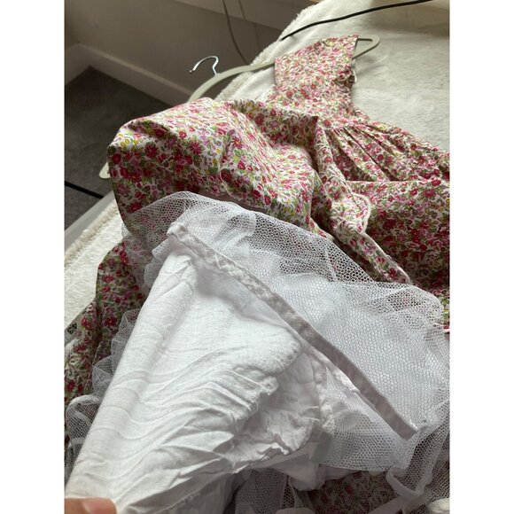 Laura Ashley Girl 6X Ditsy Floral Dress Embroidered Lace Butterfly Tulle Hem Lin - Picture 6 of 15